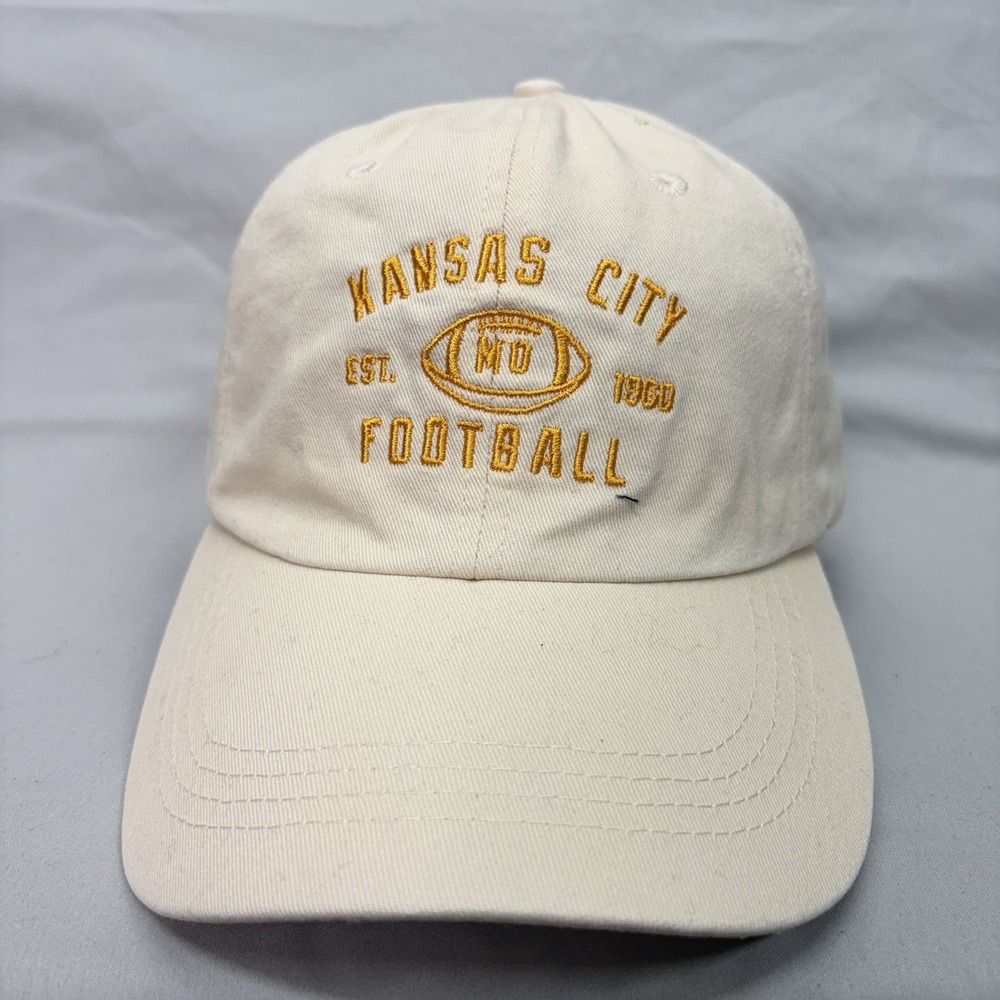Unbranded Hat Kansas City Football Unisex OS Cream Embroidered Adjustable Cap